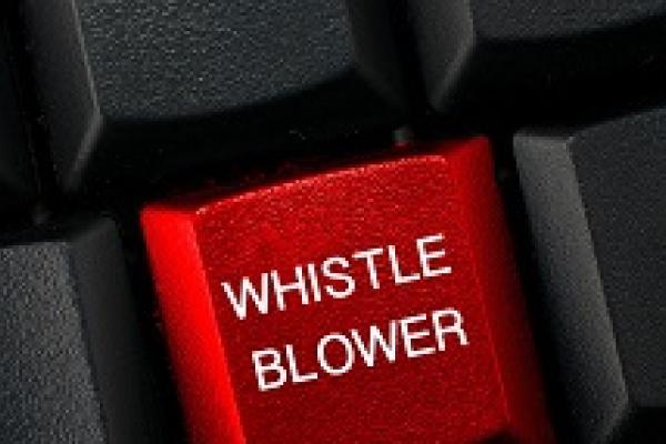 keyboard with the word whistleblower